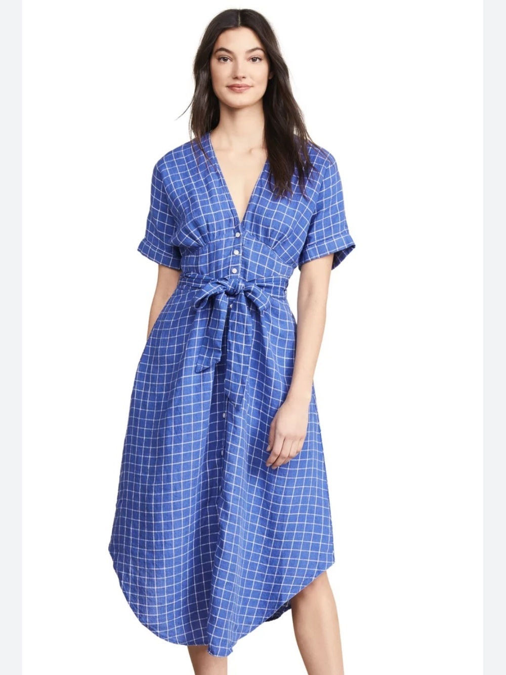 Trovata Birds Of Paradis 100% Linen Dress Midi Sz 2